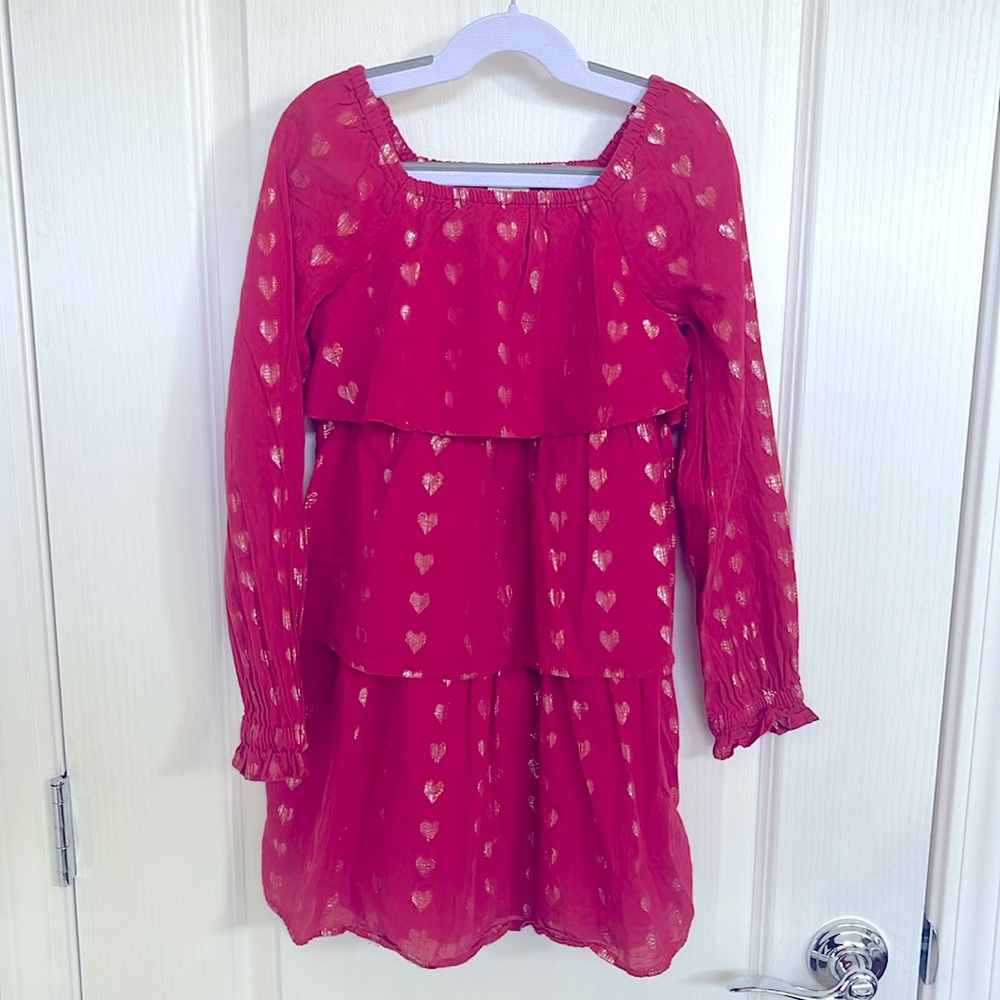 Jcrew Crewcuts girls Valentines Heart Dress Size 8.